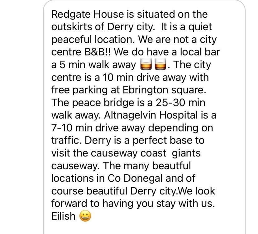 Redgate House Bed & Breakfast ロンドンデリー エクステリア 写真